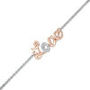 Thumbnail Image 0 of Diamond Accent "Love" Anklet in Sterling Silver and 10K Rose Gold - 10"