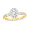 Thumbnail Image 0 of 0.29 CT. T.W. Diamond Double Oval Frame Ring in 10K Gold
