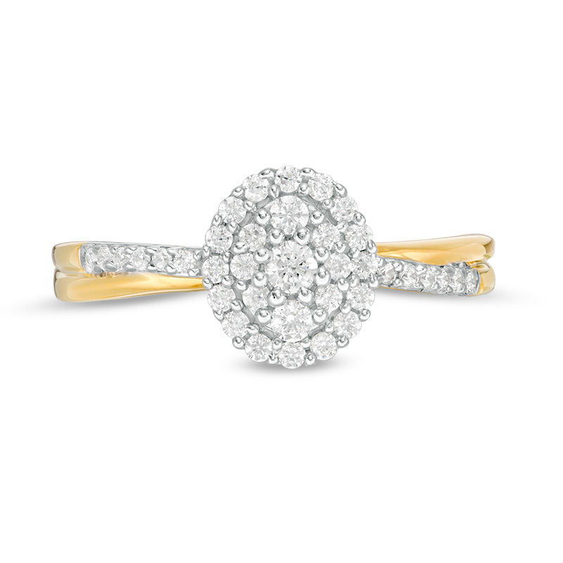0.29 CT. T.W. Diamond Double Oval Frame Ring in 10K Gold