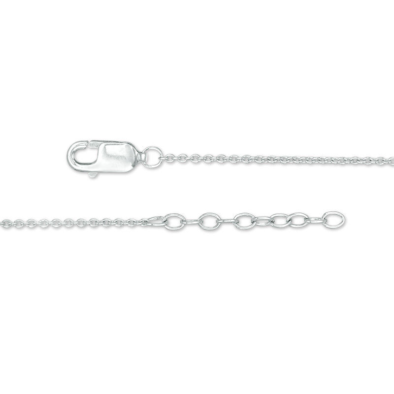 0.04 CT. T.W. Diamond Lightning Bolt Anklet in Sterling Silver - 10"