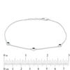 Thumbnail Image 3 of Black Diamond Accent Circle Station Anklet in Sterling Silver - 10"