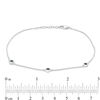 Thumbnail Image 4 of Black Diamond Accent Circle Station Anklet in Sterling Silver - 10"