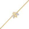 Thumbnail Image 0 of Diamond Accent Bumblebee Anklet in Sterling Silver with 14K Gold Plate - 10"