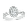 Thumbnail Image 0 of 0.23 CT. T.W. Composite Diamond Oval Frame Ring in 10K White Gold