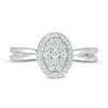 Thumbnail Image 3 of 0.23 CT. T.W. Composite Diamond Oval Frame Ring in 10K White Gold