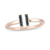 Thumbnail Image 0 of Black Diamond Accent Double Vertical Bar Open Ring in 10K Rose Gold
