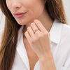 Thumbnail Image 1 of Black Diamond Accent Double Vertical Bar Open Ring in 10K Rose Gold