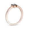 Thumbnail Image 2 of Black Diamond Accent Double Vertical Bar Open Ring in 10K Rose Gold