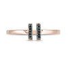 Thumbnail Image 3 of Black Diamond Accent Double Vertical Bar Open Ring in 10K Rose Gold