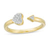Thumbnail Image 0 of 0.04 CT. T.W. Composite Diamond Sideways Heart and Arrow Open Ring in 10K Gold