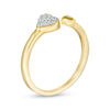 Thumbnail Image 2 of 0.04 CT. T.W. Composite Diamond Sideways Heart and Arrow Open Ring in 10K Gold