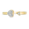 Thumbnail Image 3 of 0.04 CT. T.W. Composite Diamond Sideways Heart and Arrow Open Ring in 10K Gold