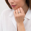 Thumbnail Image 1 of 0.23 CT. T.W. Composite Diamond Multi-Row Crossover Ring in 10K White Gold