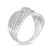 Thumbnail Image 2 of 0.23 CT. T.W. Composite Diamond Multi-Row Crossover Ring in 10K White Gold