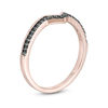 Thumbnail Image 3 of 0.116 CT. T.W. Black Diamond Chevron Ring in 10K Rose Gold