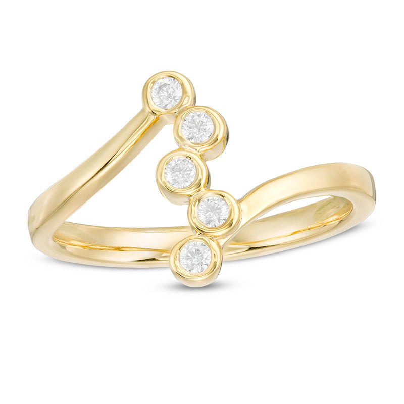0.085 CT. T.W. Diamond Vertical Scatter Ring in 10K Gold
