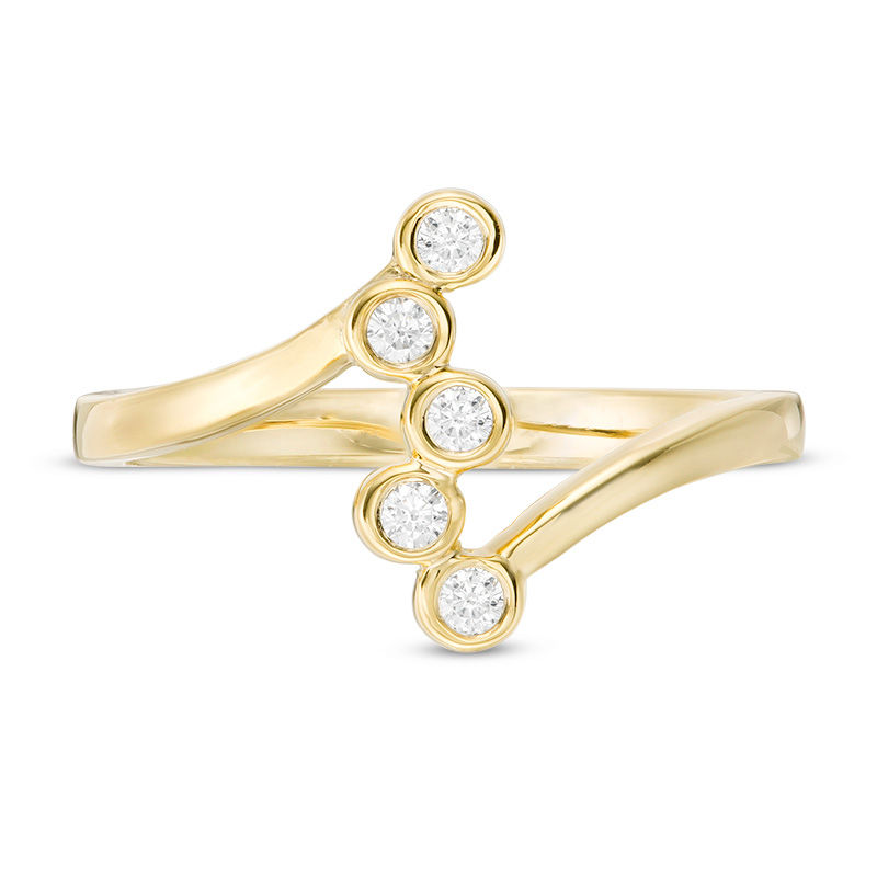 0.085 CT. T.W. Diamond Vertical Scatter Ring in 10K Gold