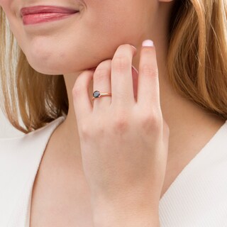 CT. Black Diamond Solitaire Engagement Ring in 10K Rose Gold
