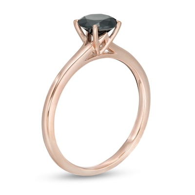 CT. Black Diamond Solitaire Engagement Ring in 10K Rose Gold