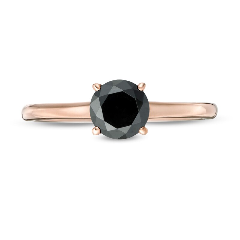 1.00 CT. Black Diamond Solitaire Engagement Ring in 10K Rose Gold