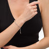 Thumbnail Image 2 of 0.04 CT. T.W. Diamond Alternating "MOM" and Infinity Bolo Bracelet in Sterling Silver and 10K Rose Gold - 9.5"
