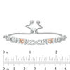 Thumbnail Image 3 of 0.04 CT. T.W. Diamond Alternating "MOM" and Infinity Bolo Bracelet in Sterling Silver and 10K Rose Gold - 9.5"
