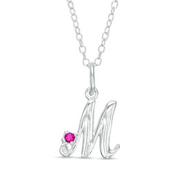 Birthstone Initial Pendant (1 Stone and Initial)