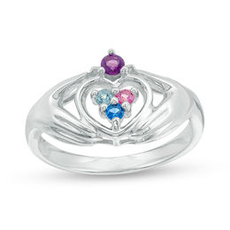 Mother's Birthstone Family Claddagh Ring (2-7 Stones)