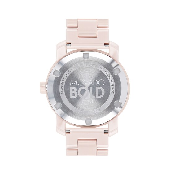 Ladies' Movado Bold®Crystal Accent Rose-Tone Ceramic Watch (Model: 3600536)
