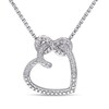 Thumbnail Image 0 of 0.05 CT. T.W. Diamond Tilted Heart with Sideways Infinity Pendant in Sterling Silver