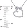 Thumbnail Image 2 of 0.05 CT. T.W. Diamond Tilted Heart with Sideways Infinity Pendant in Sterling Silver
