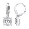 Thumbnail Image 1 of 0.18 CT. T.W. Diamond Square Frame Drop Earrings in Sterling Silver