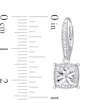 Thumbnail Image 3 of 0.18 CT. T.W. Diamond Square Frame Drop Earrings in Sterling Silver