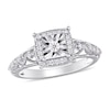 Thumbnail Image 1 of 0.19 CT. T.W. Diamond Square Frame Vintage-Style Promise Ring in Sterling Silver