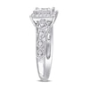 Thumbnail Image 3 of 0.19 CT. T.W. Diamond Square Frame Vintage-Style Promise Ring in Sterling Silver