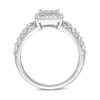 Thumbnail Image 4 of 0.19 CT. T.W. Diamond Square Frame Vintage-Style Promise Ring in Sterling Silver