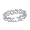 Thumbnail Image 0 of 0.07 CT. T.W. Diamond Sideways Heart Link Eternity Band in Sterling Silver