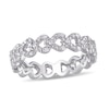Thumbnail Image 1 of 0.07 CT. T.W. Diamond Sideways Heart Link Eternity Band in Sterling Silver