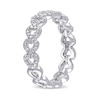 Thumbnail Image 2 of 0.07 CT. T.W. Diamond Sideways Heart Link Eternity Band in Sterling Silver