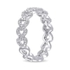 Thumbnail Image 3 of 0.07 CT. T.W. Diamond Sideways Heart Link Eternity Band in Sterling Silver