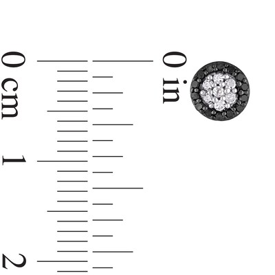 0.25 CT. T.W. Enhanced Black and White Composite Diamond Frame Stud Earrings in Sterling Silver