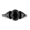Thumbnail Image 3 of Enchanted Disney Villains Jafar Oval Onyx and 0.069 CT. T.W. Diamond Snake Ring in Sterling Silver with Black Rhodium