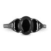 Thumbnail Image 4 of Enchanted Disney Villains Jafar Oval Onyx and 0.069 CT. T.W. Diamond Snake Ring in Sterling Silver with Black Rhodium