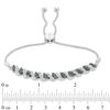 Thumbnail Image 2 of 0.23 CT. T.W. Enhanced Black and White Diamond Twist Bolo Bracelet in Sterling Silver - 9.5"