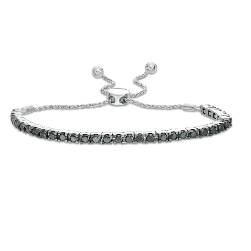 1.95 CT. T.W. Black Diamond Tennis Bolo Bracelet in Sterling Silver - 9.5"