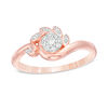 Thumbnail Image 0 of 0.115 CT. T.W. Composite Diamond Leaves Bypass Ring in 10K Rose Gold
