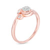 Thumbnail Image 2 of 0.115 CT. T.W. Composite Diamond Leaves Bypass Ring in 10K Rose Gold