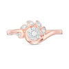 Thumbnail Image 3 of 0.115 CT. T.W. Composite Diamond Leaves Bypass Ring in 10K Rose Gold