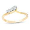 Thumbnail Image 0 of 0.04 CT. T.W. Diamond Three Stone Sweep Bypass Ring in 10K Gold