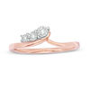 Thumbnail Image 3 of 0.04 CT. T.W. Diamond Three Stone Sweep Bypass Ring in 10K Rose Gold